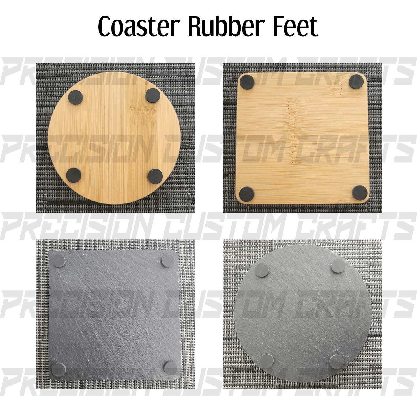 Basketball Coaster Set Bamboo or Slate (4 Pack) - Precision Custom Crafts