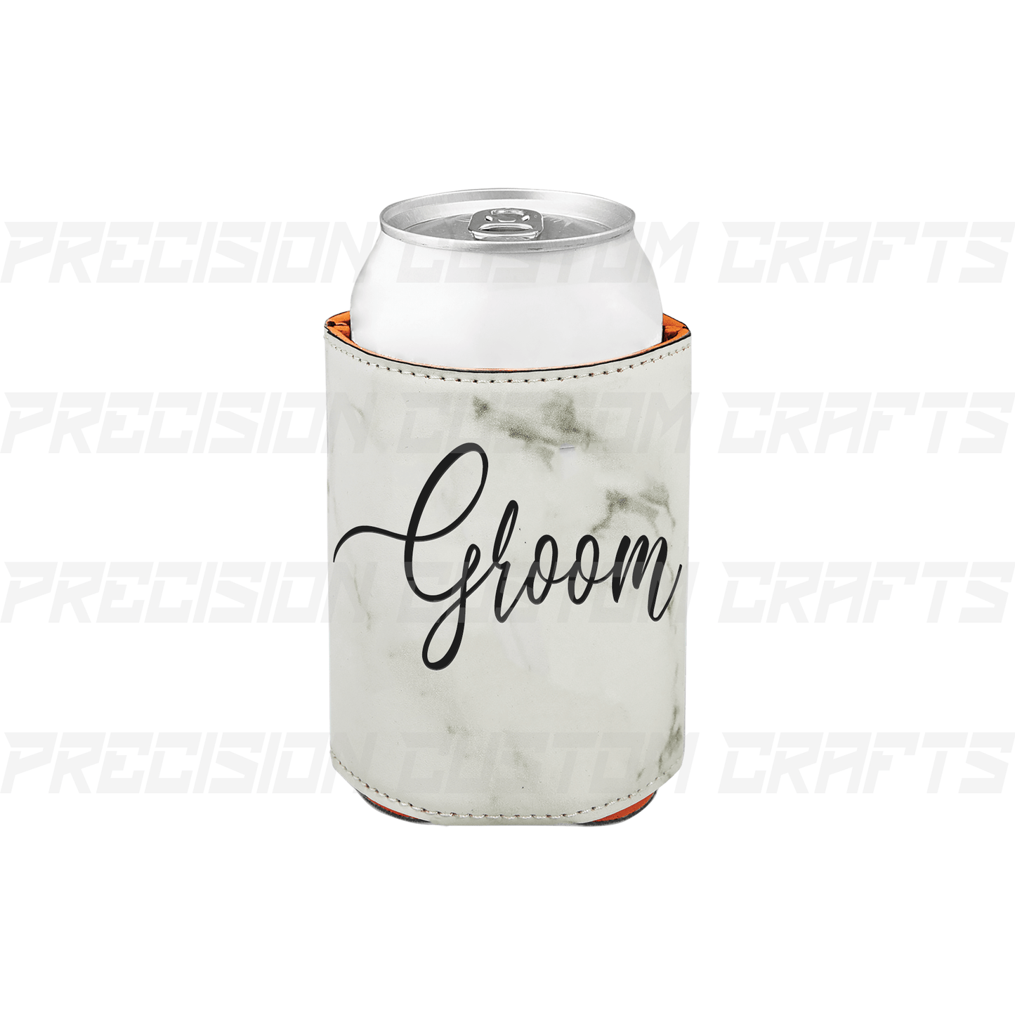 Bride & Groom Leatherette Beverage Holder - Precision Custom Crafts