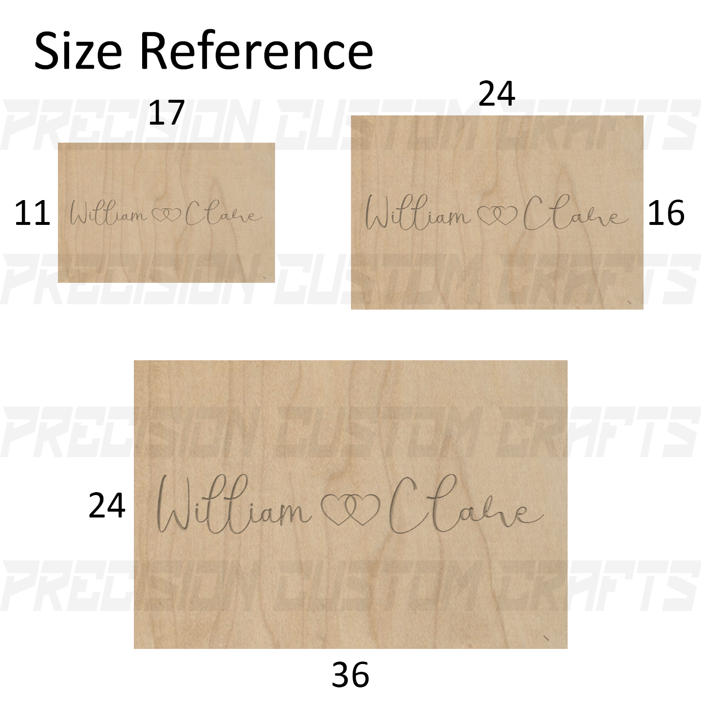 First Names w/2 Hearts Carved Wood Sign - Precision Custom Crafts