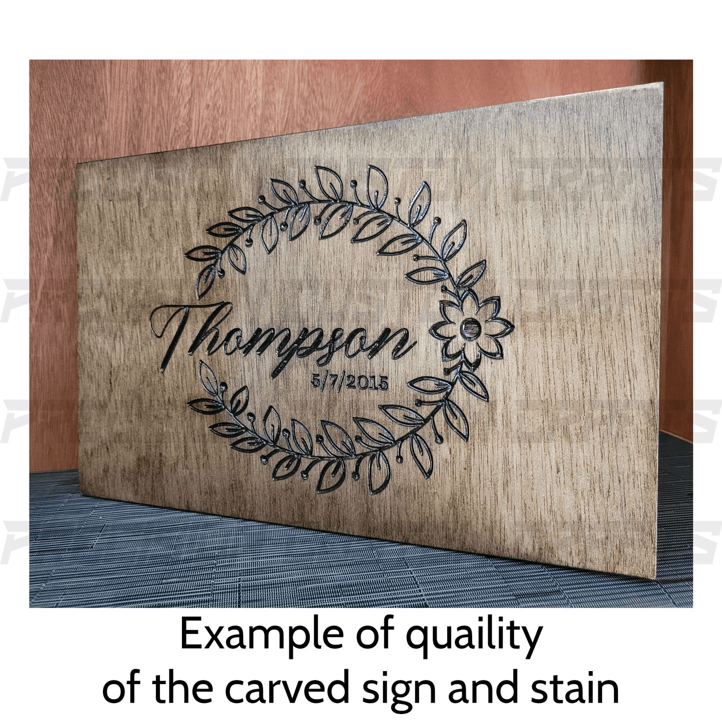 First Names w/2 Hearts Carved Wood Sign - Precision Custom Crafts
