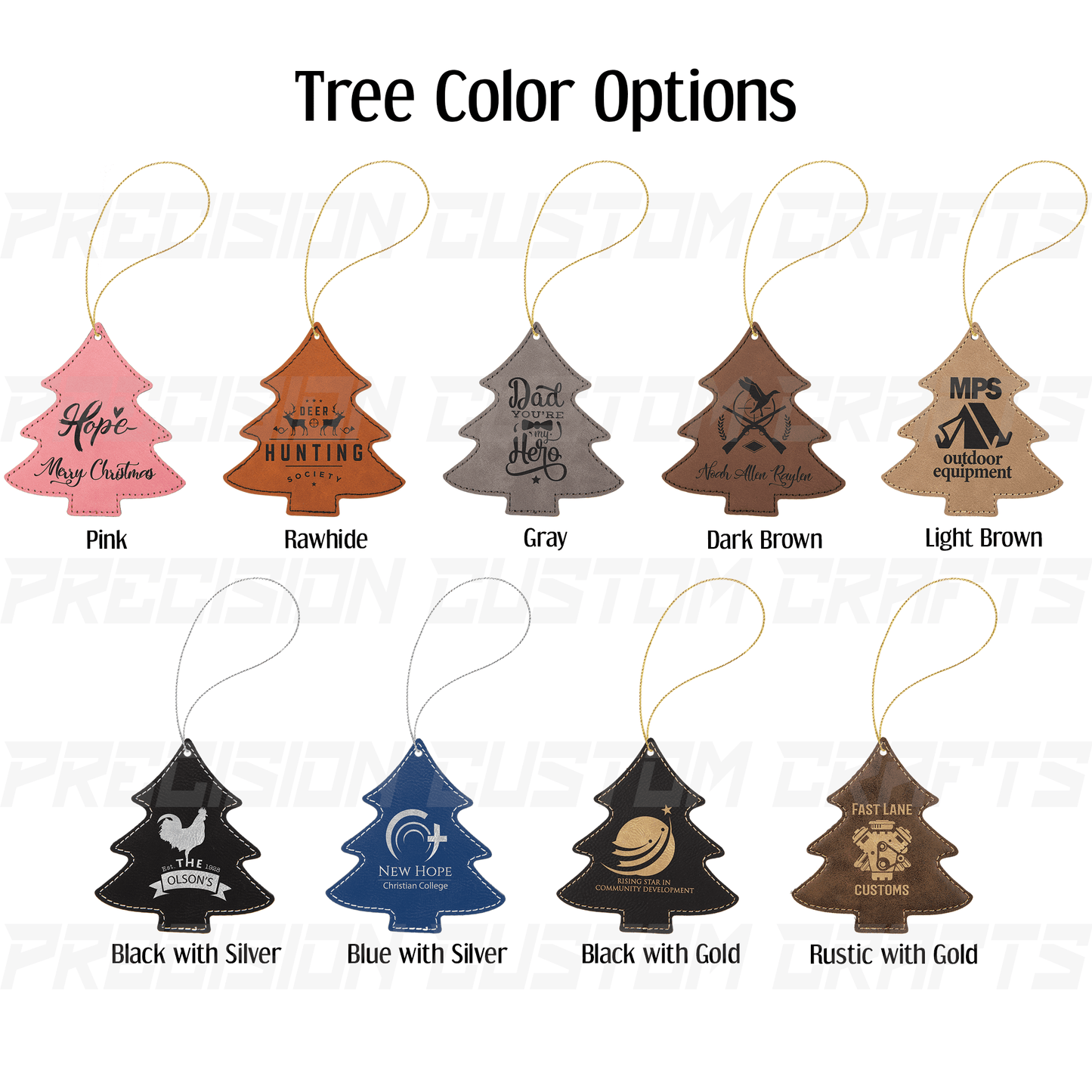 Leatherette Ornaments - Precision Custom Crafts
