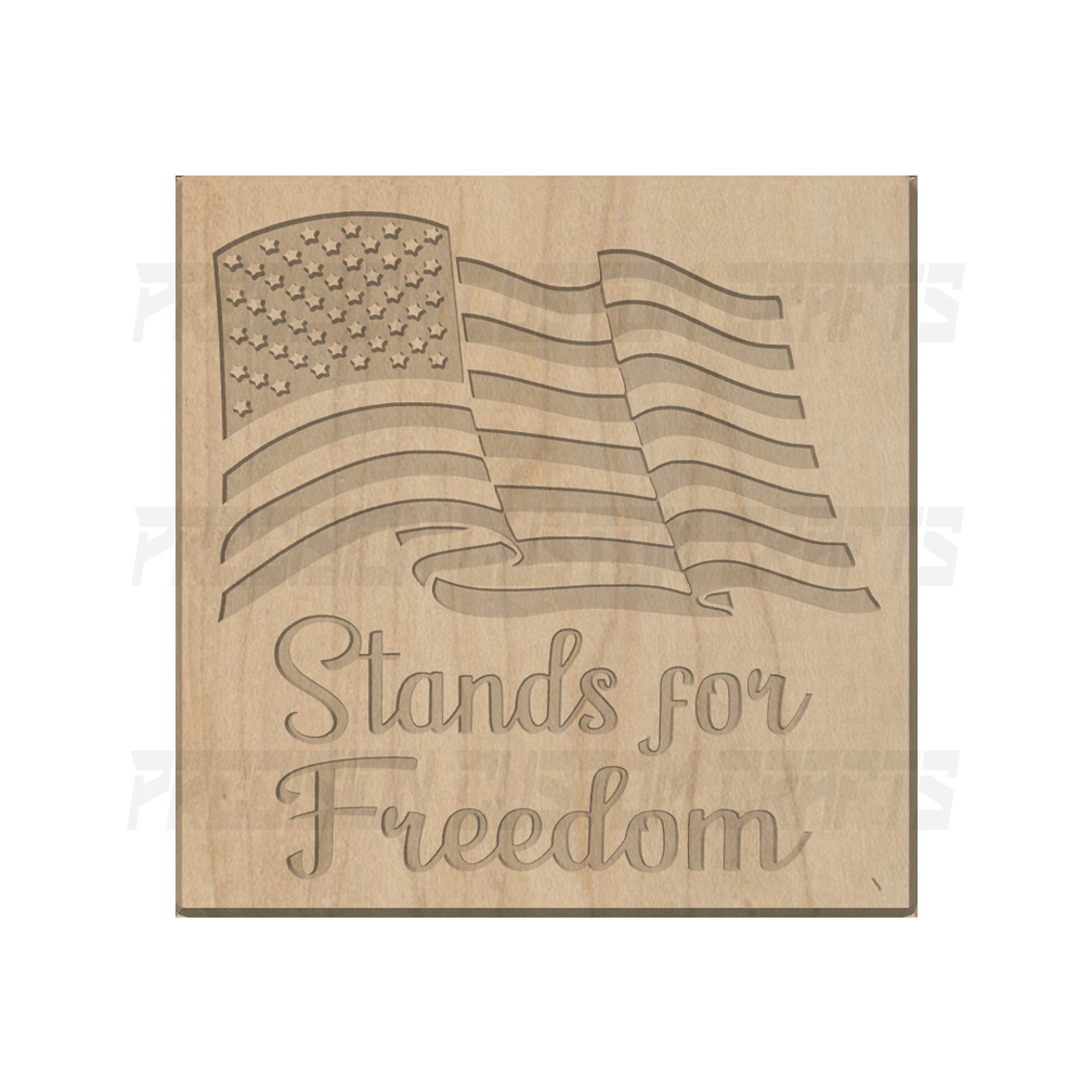 Stands For Freedom - American Flag Carved Wood Sign - Precision Custom Crafts