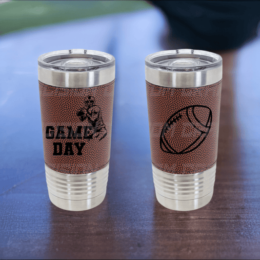 20 oz. Football Stainless Steel Tumbler - Precision Custom Crafts