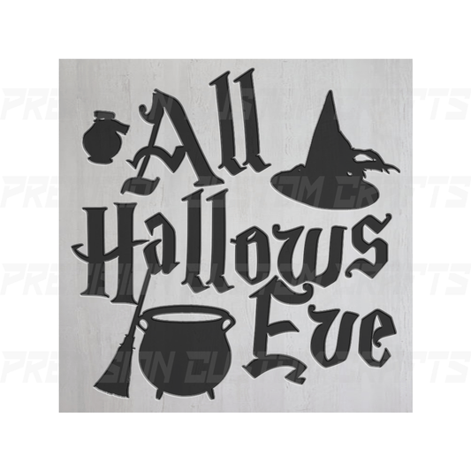 All Hallows Eve Wood Carved Sign - Precision Custom Crafts