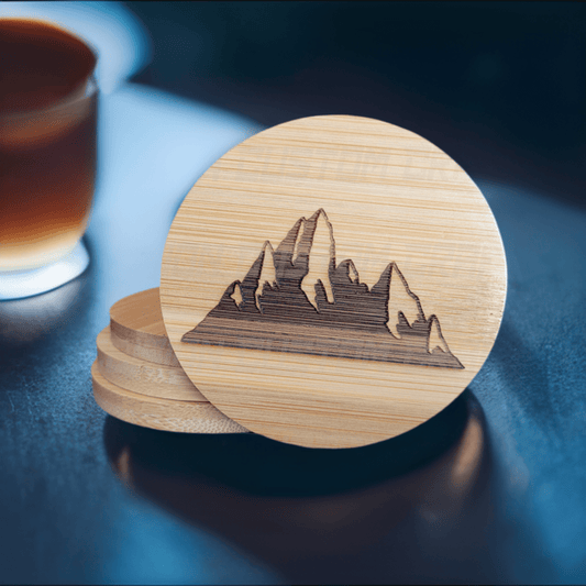 Bamboo Coaster Circle (4 Pack) - Precision Custom Crafts