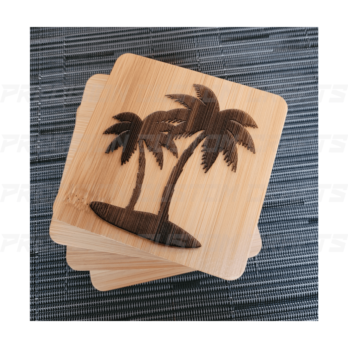 Bamboo Coaster Square (4 Pack) - Precision Custom Crafts