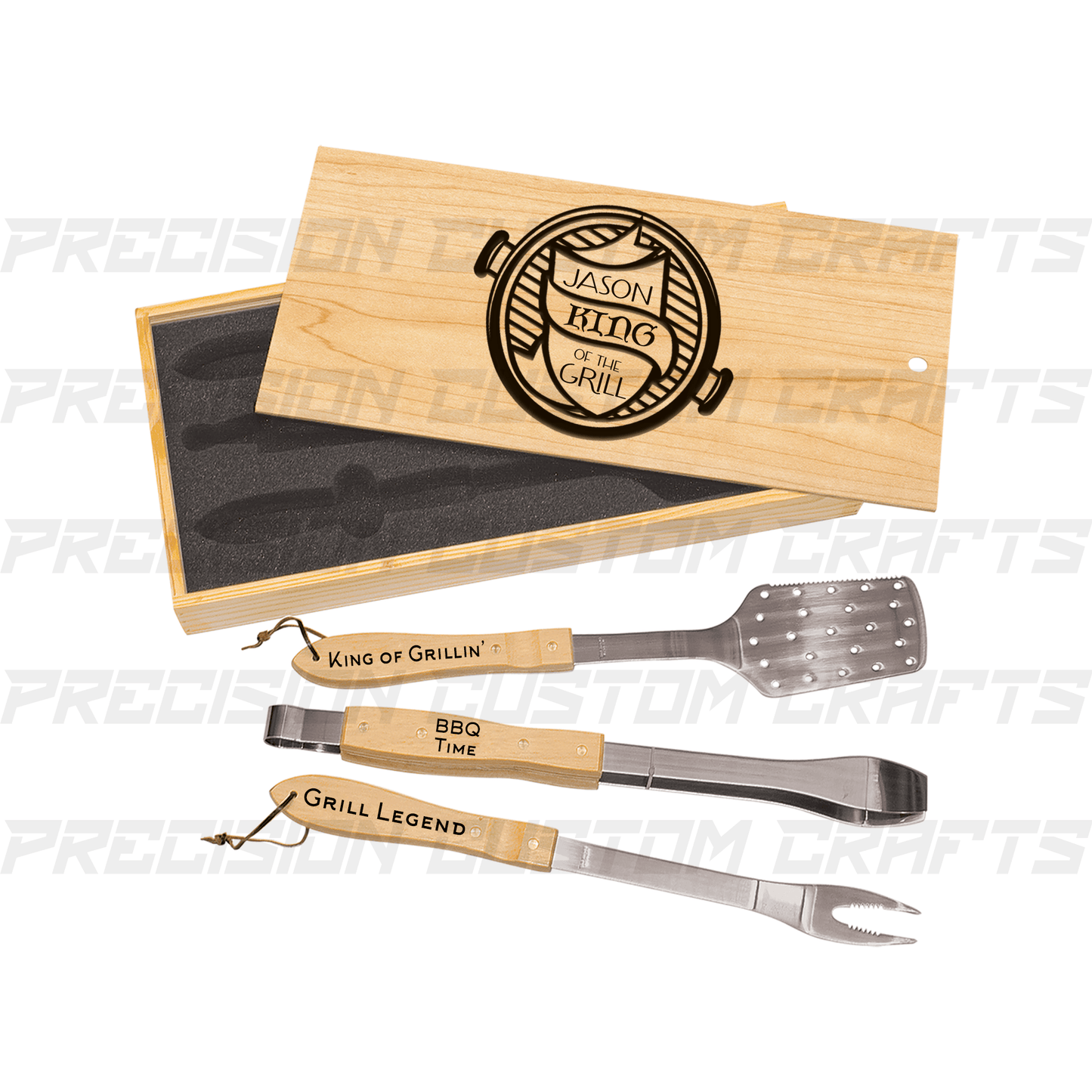 BBQ Set - Pine Box - Precision Custom Crafts