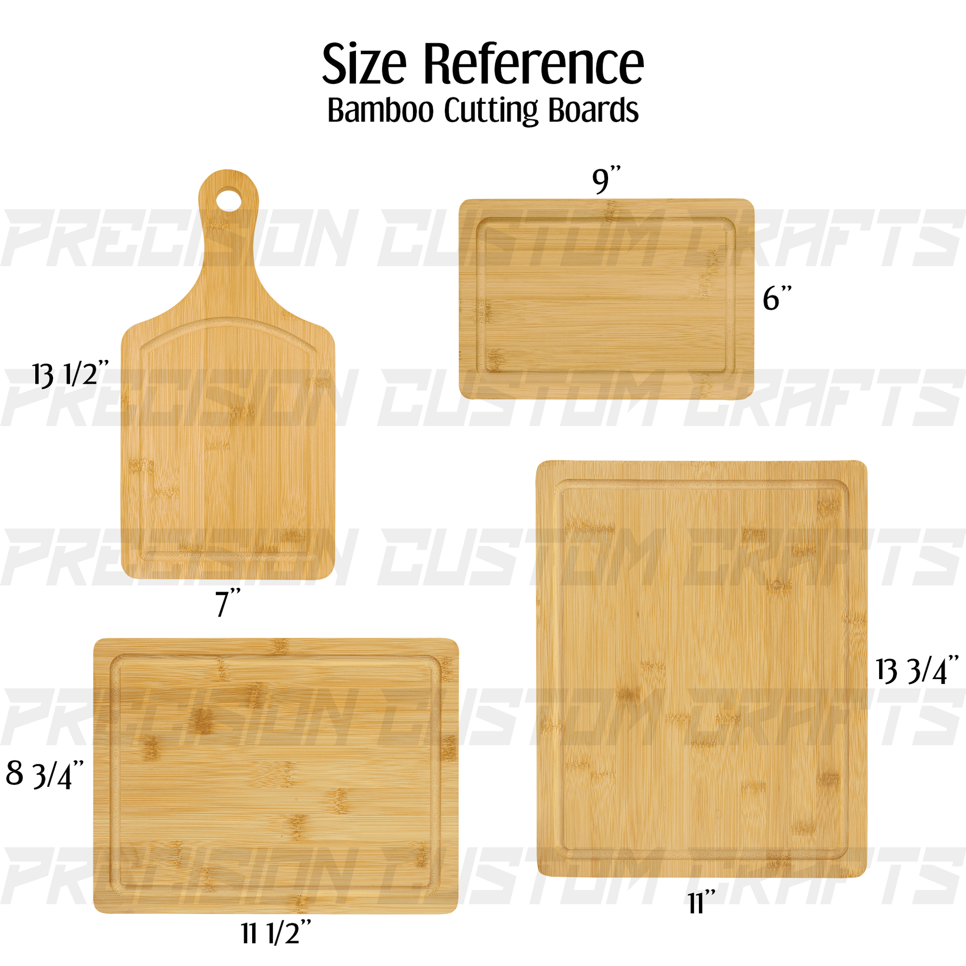 Cutting Boards Centered Image- Walnut, Maple and Bamboo - Precision Custom Crafts