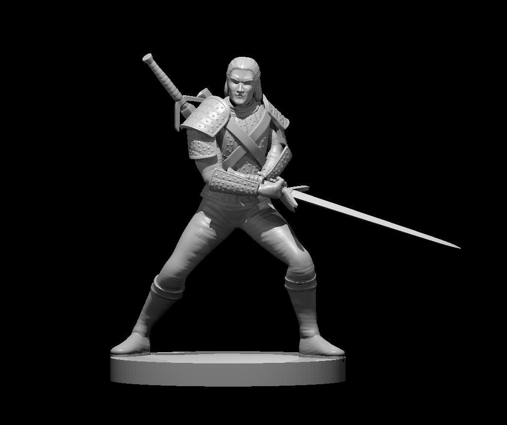 Dungeons and Dragons Miniature- Human Fighter - Precision Custom Crafts