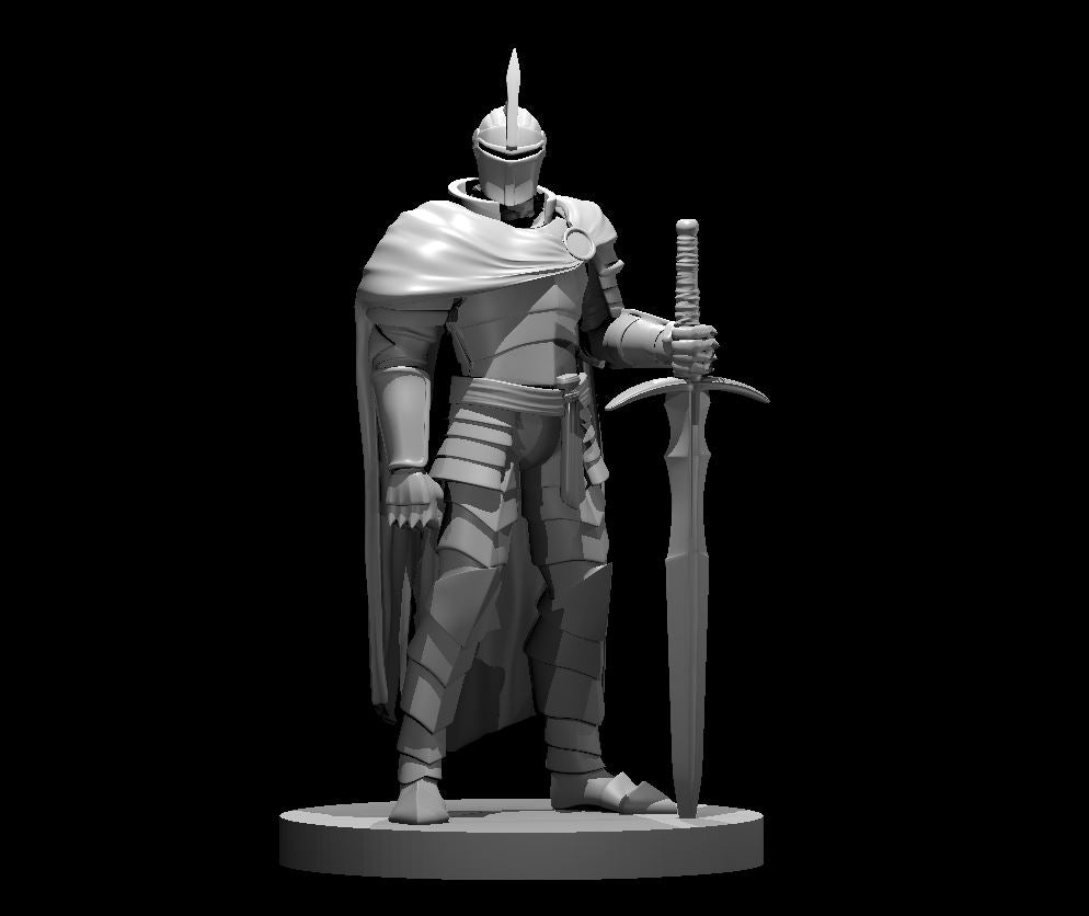 Dungeons and Dragons Miniature- Human Fighter - Precision Custom Crafts