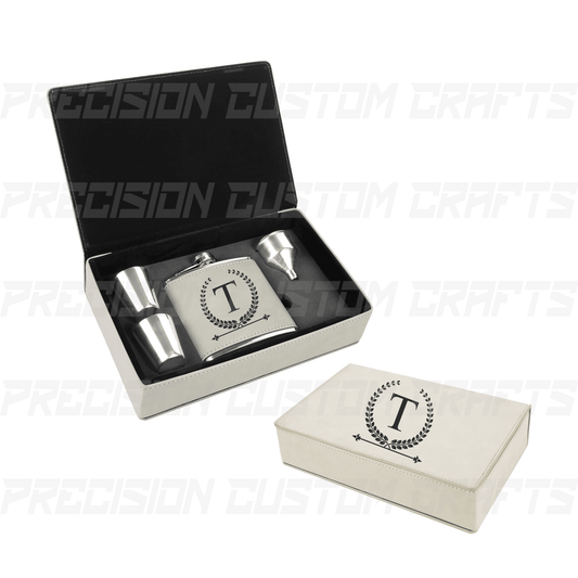 Flask Set Gift Box - Groom, Best Man, Groomsman, ect. - Precision Custom Crafts