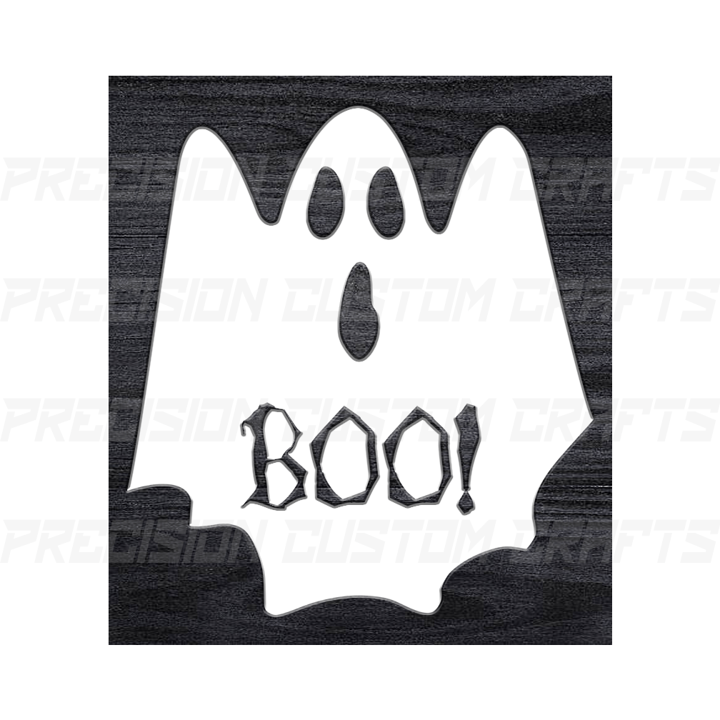 Ghost Boo! Carved Wood Sign - Precision Custom Crafts