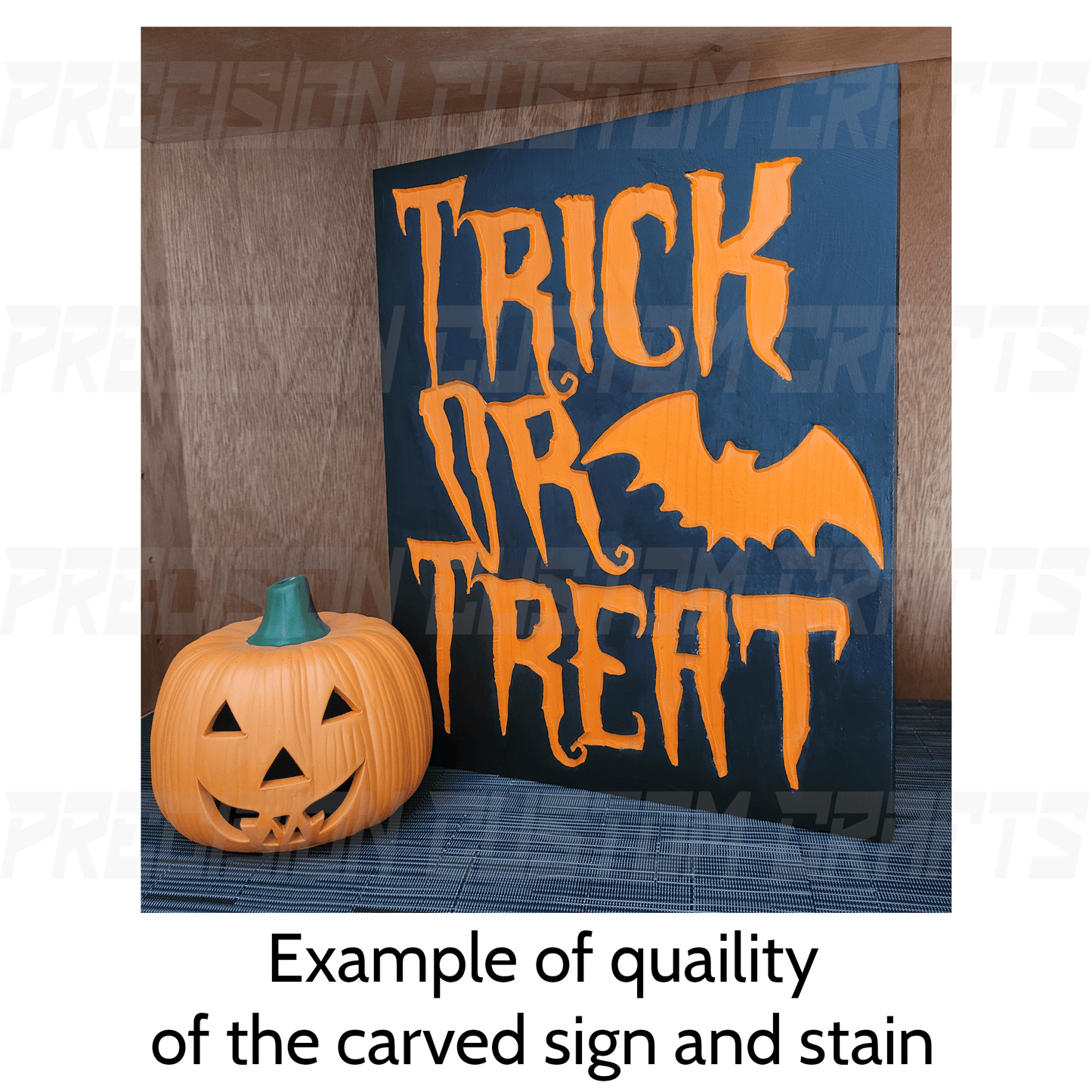 Ghost Boo! Carved Wood Sign - Precision Custom Crafts