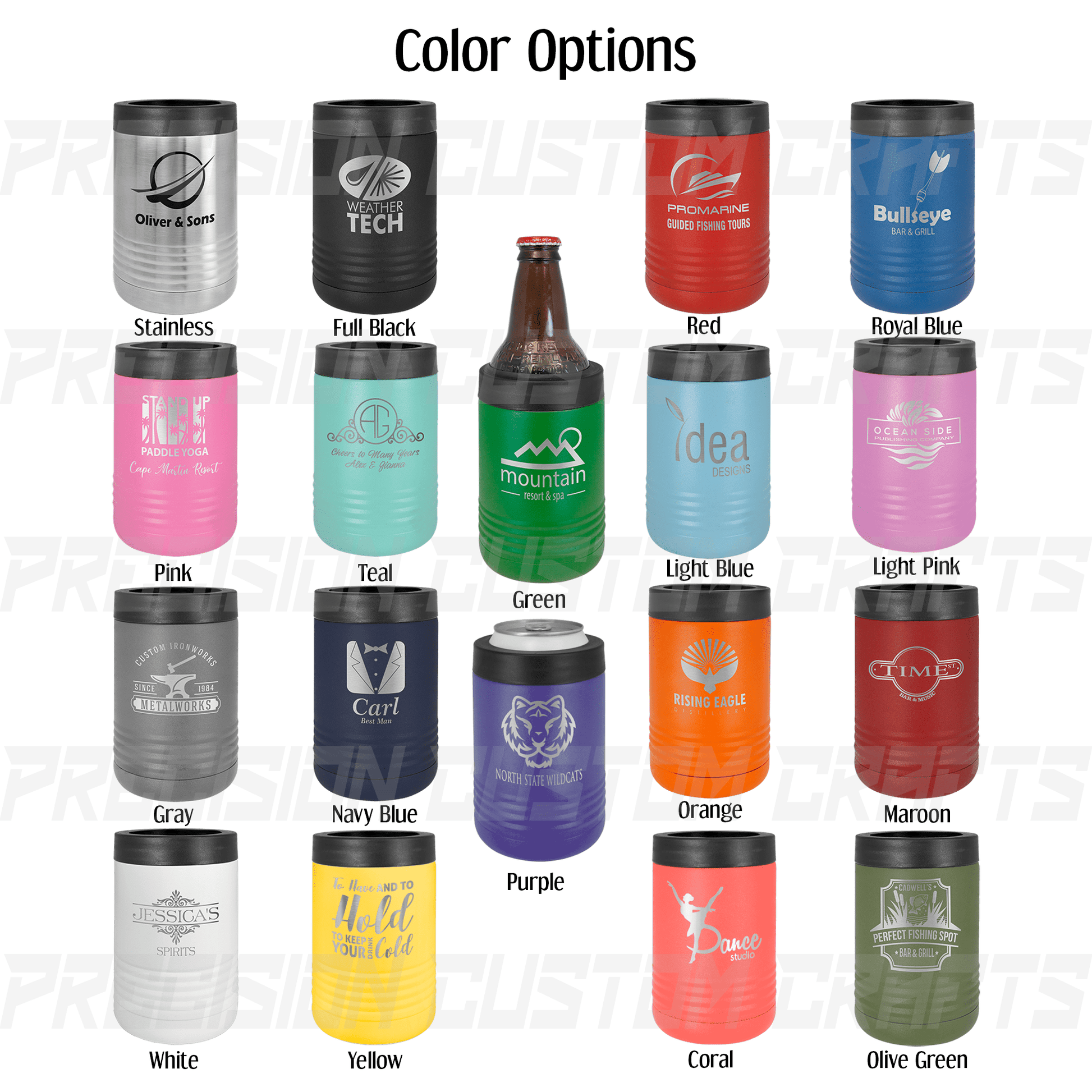 Groom/Best Man/Groomsman Monogram Stainless Steel Koozie - Precision Custom Crafts