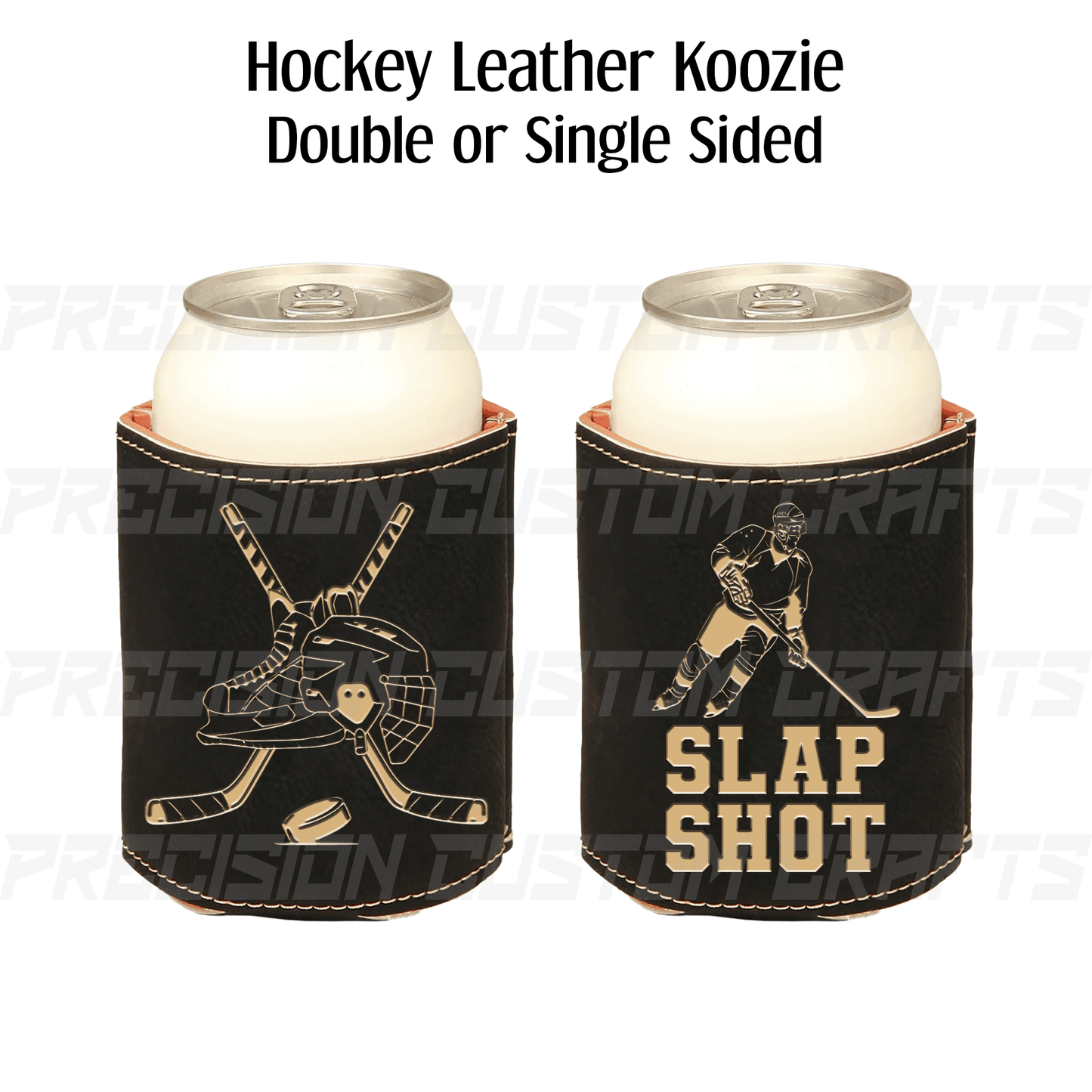 Hockey Leatherette Beverage Holder - Precision Custom Crafts