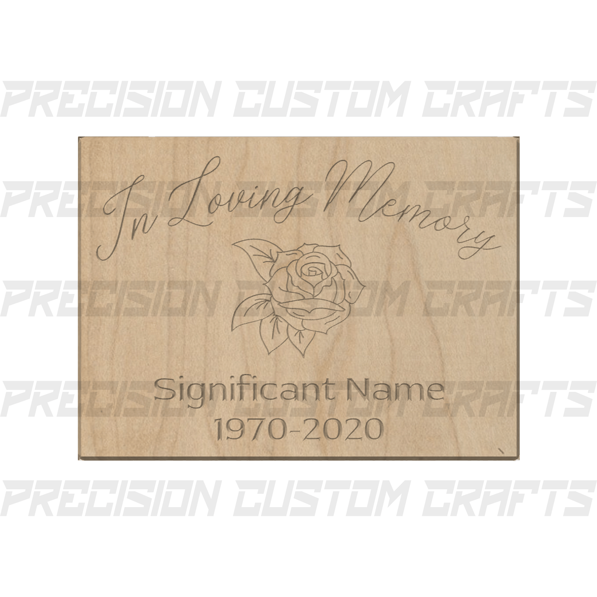 In Loving Memory with Image Carved Wood Sign - Precision Custom Crafts