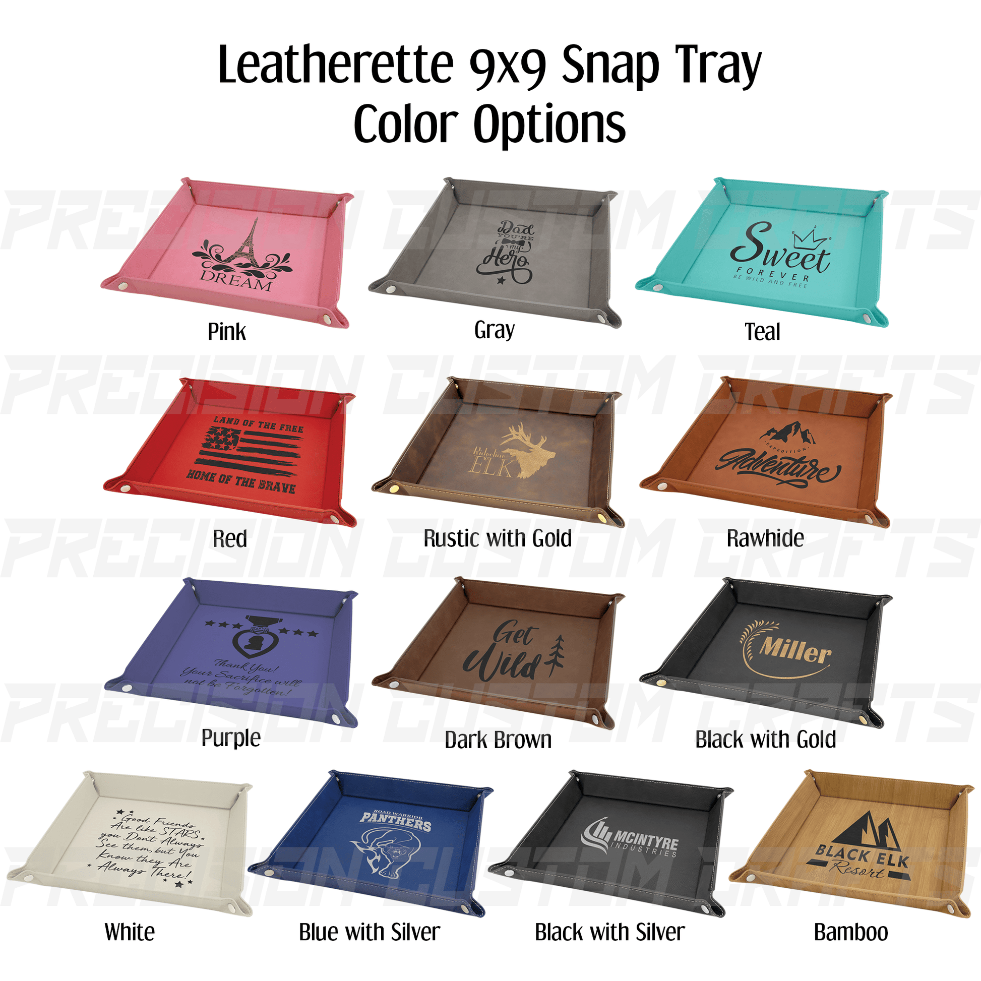 Leatherette Snap Trays - Precision Custom Crafts