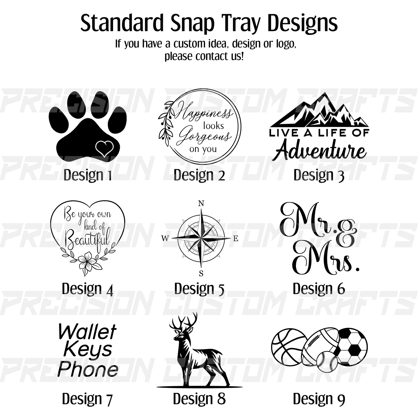 Leatherette Snap Trays - Precision Custom Crafts