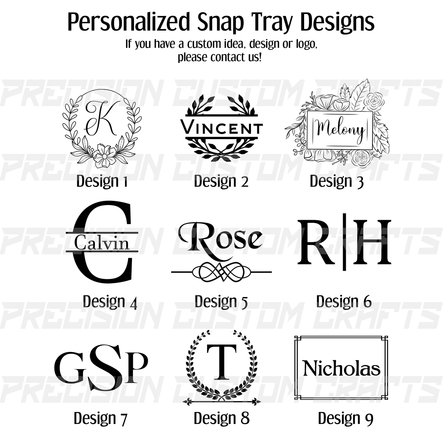 Leatherette Snap Trays - Precision Custom Crafts