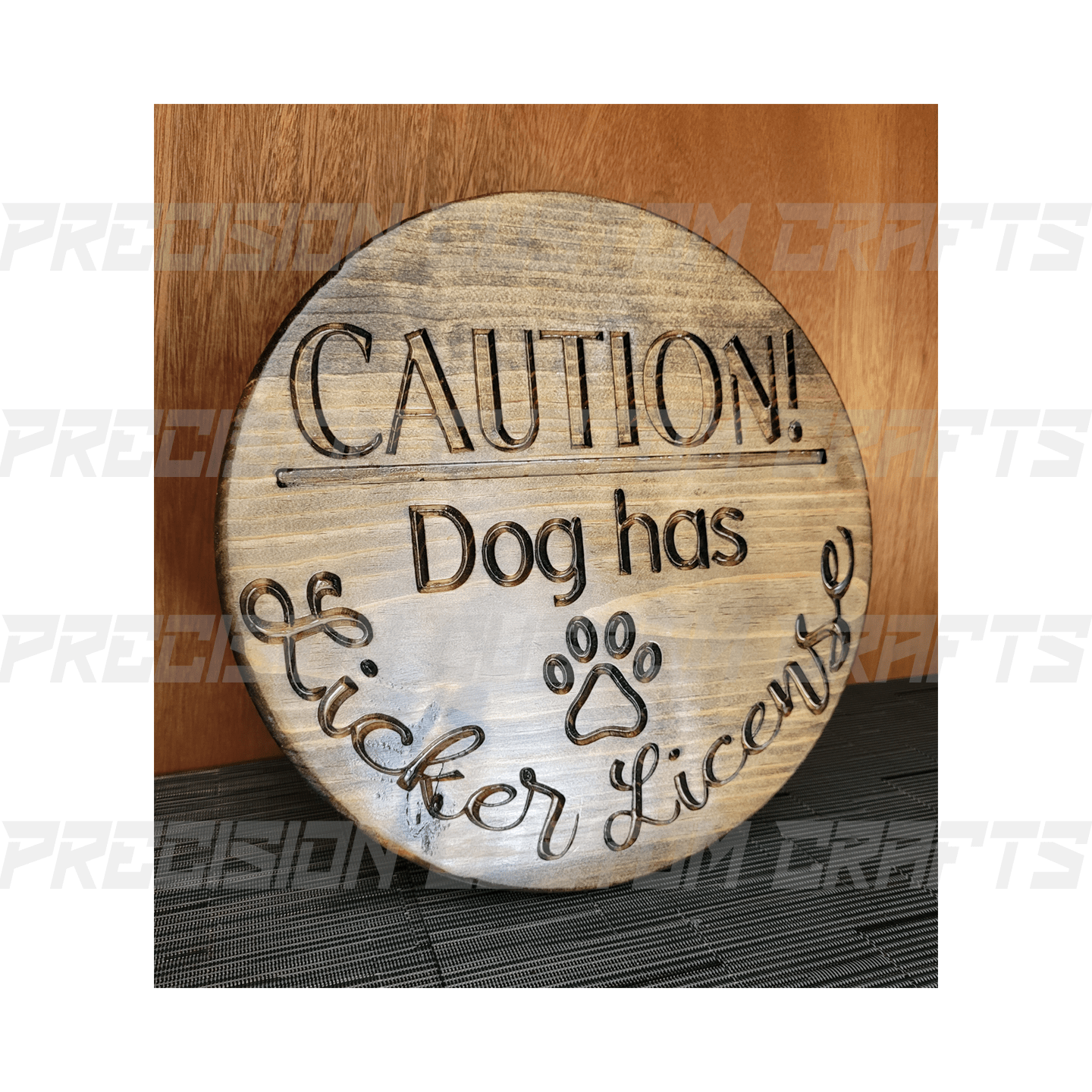 Licker License Carved Wood Sign - Precision Custom Crafts