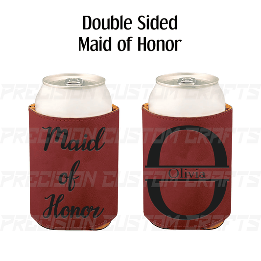 Maid of Honor Leatherette Beverage Holder - Precision Custom Crafts