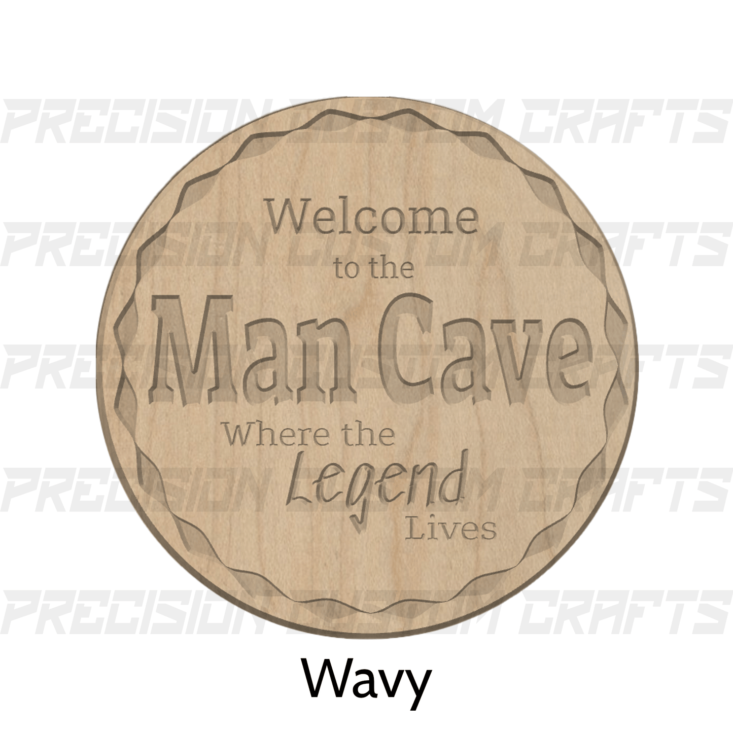 Man Cave Carved Wood Sign - Precision Custom Crafts