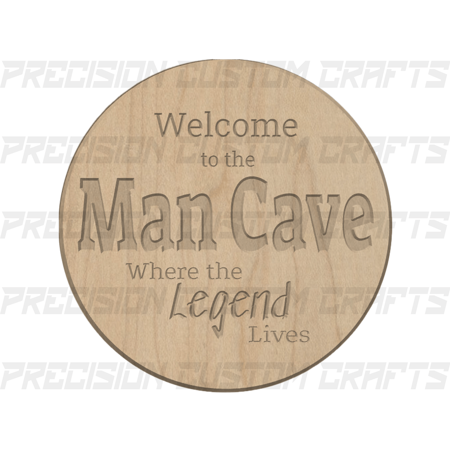 Man Cave Carved Wood Sign - Precision Custom Crafts