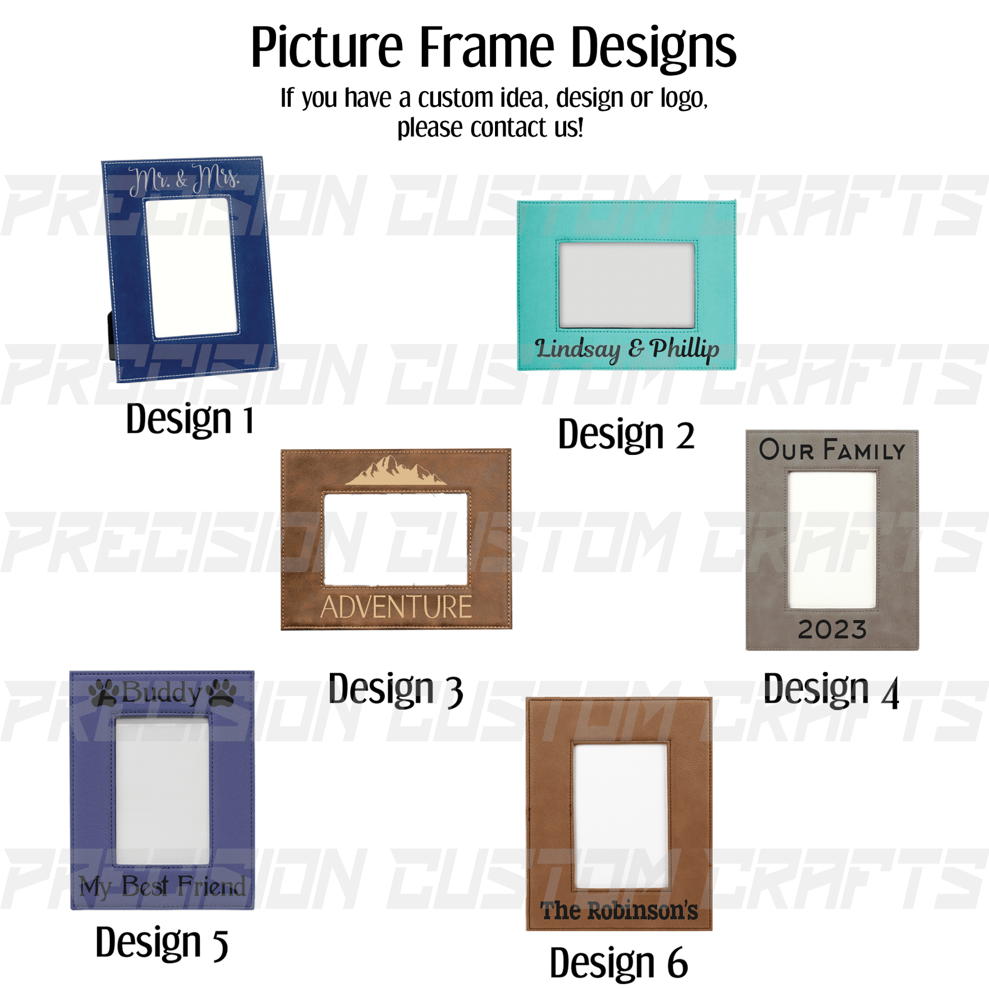 Personalized Leatherette Picture Frames - Precision Custom Crafts