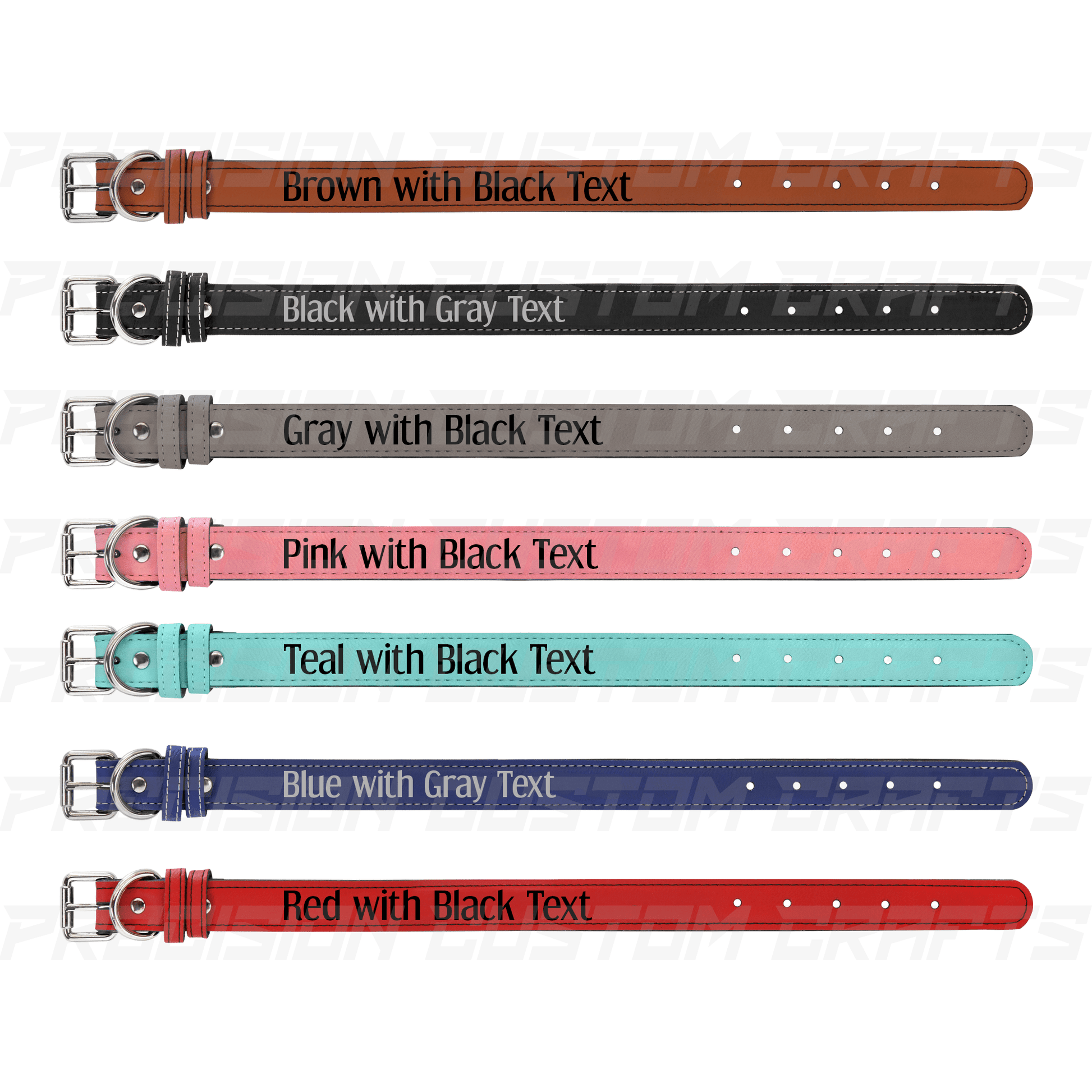 Pet Collars - Leatherette Laser Engraved - Precision Custom Crafts