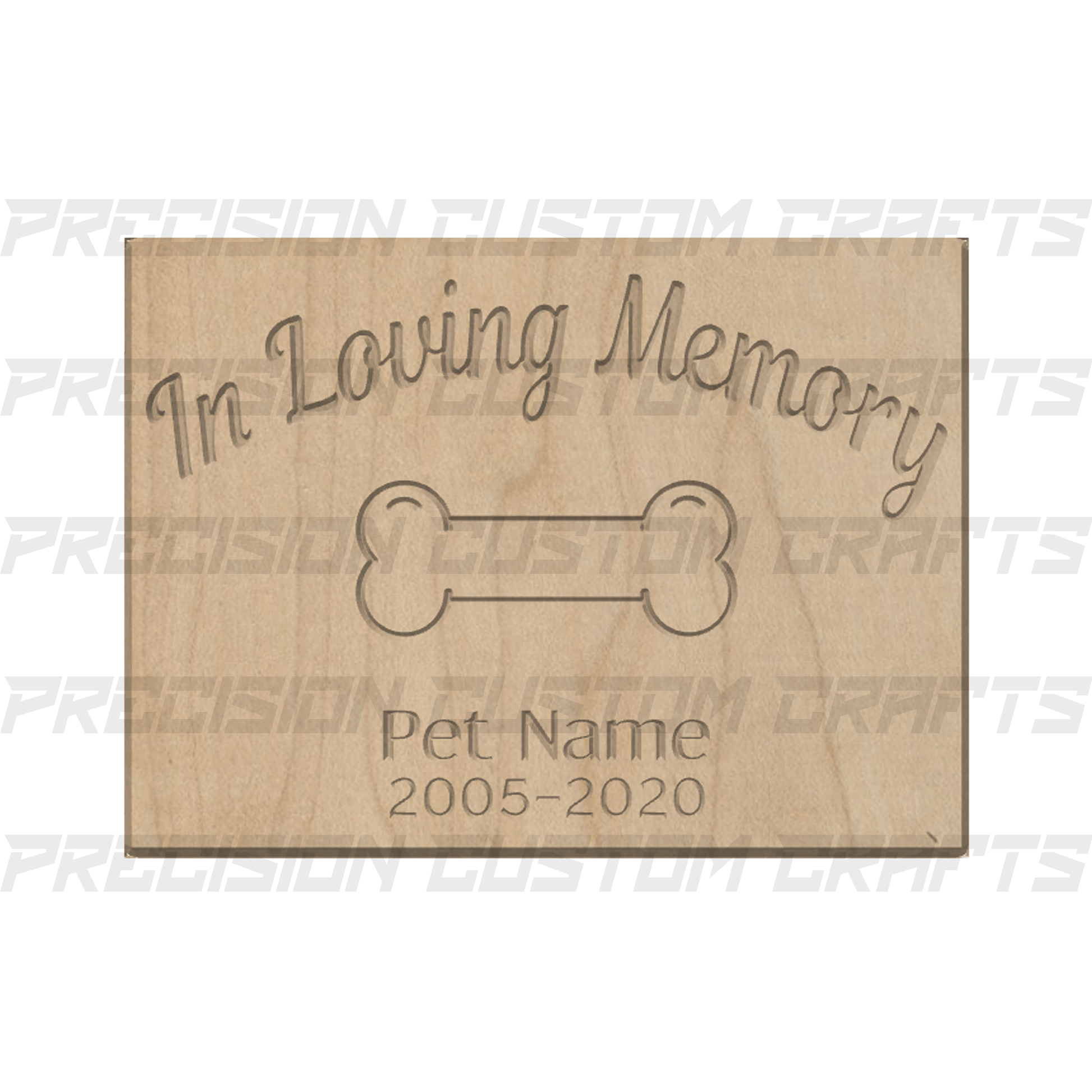 Pet In Loving Memory with Image Carved Wood Sign - Precision Custom Crafts