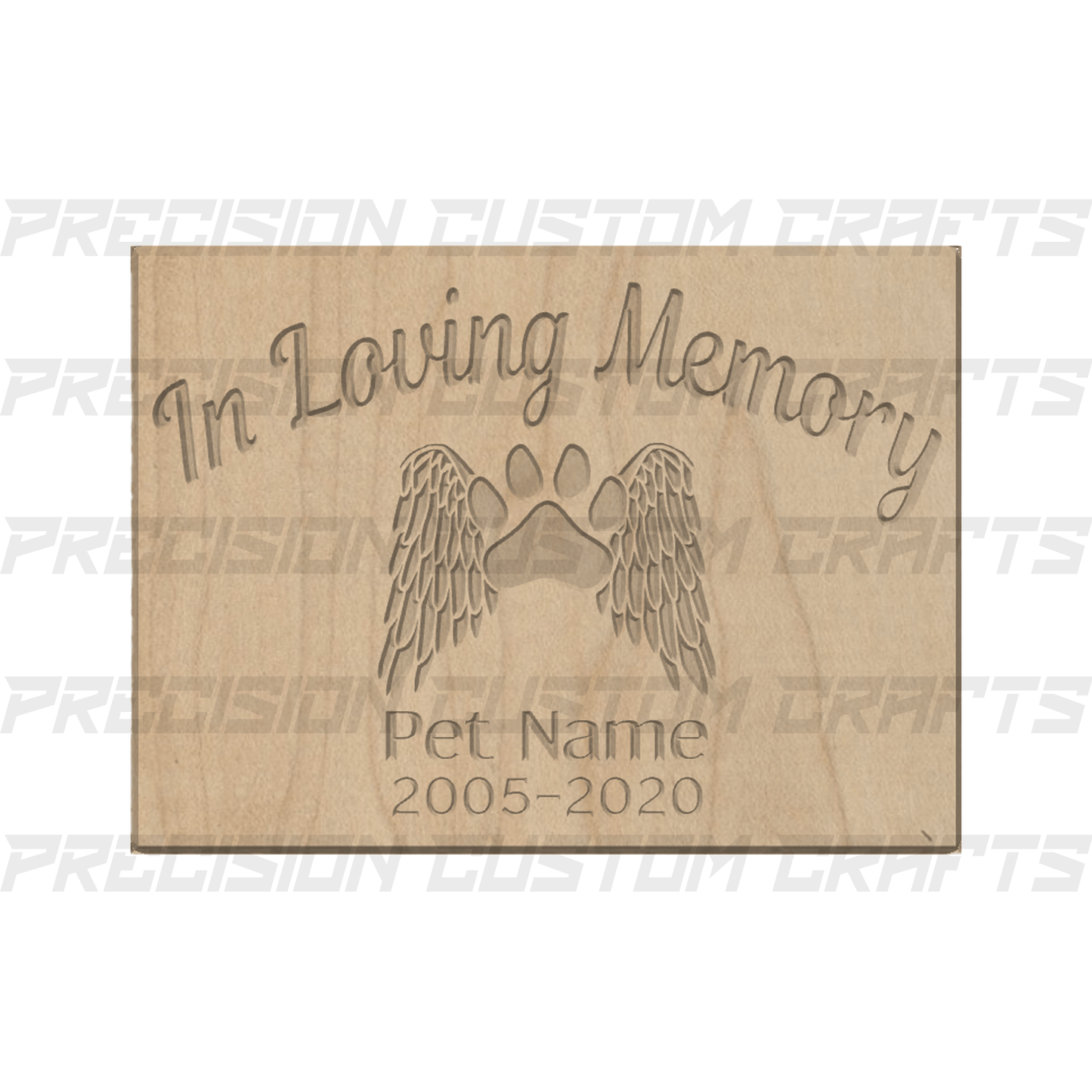 Pet In Loving Memory with Image Carved Wood Sign - Precision Custom Crafts