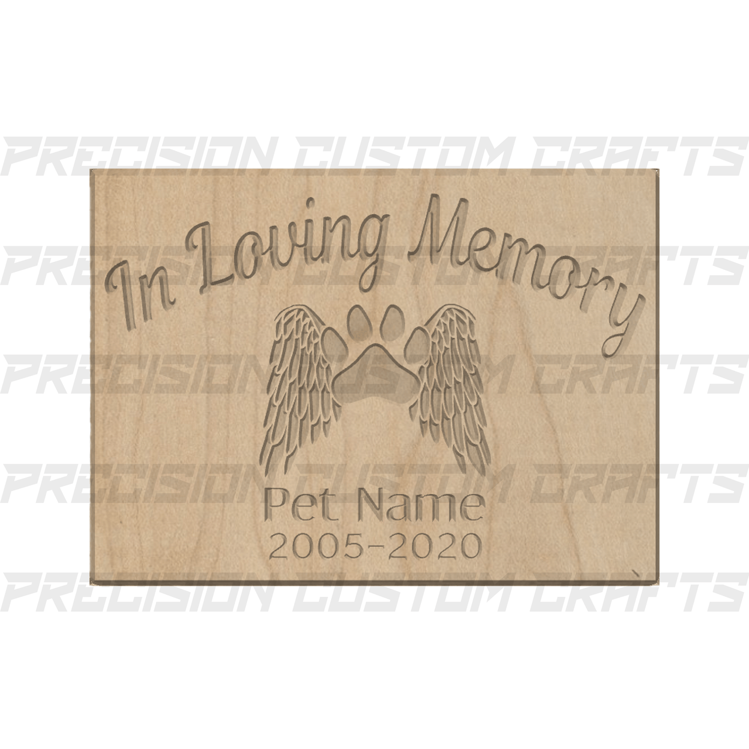 Pet In Loving Memory with Image Carved Wood Sign - Precision Custom Crafts