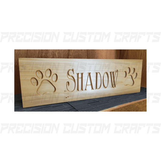 Pet Name Carved Wood Sign - Precision Custom Crafts