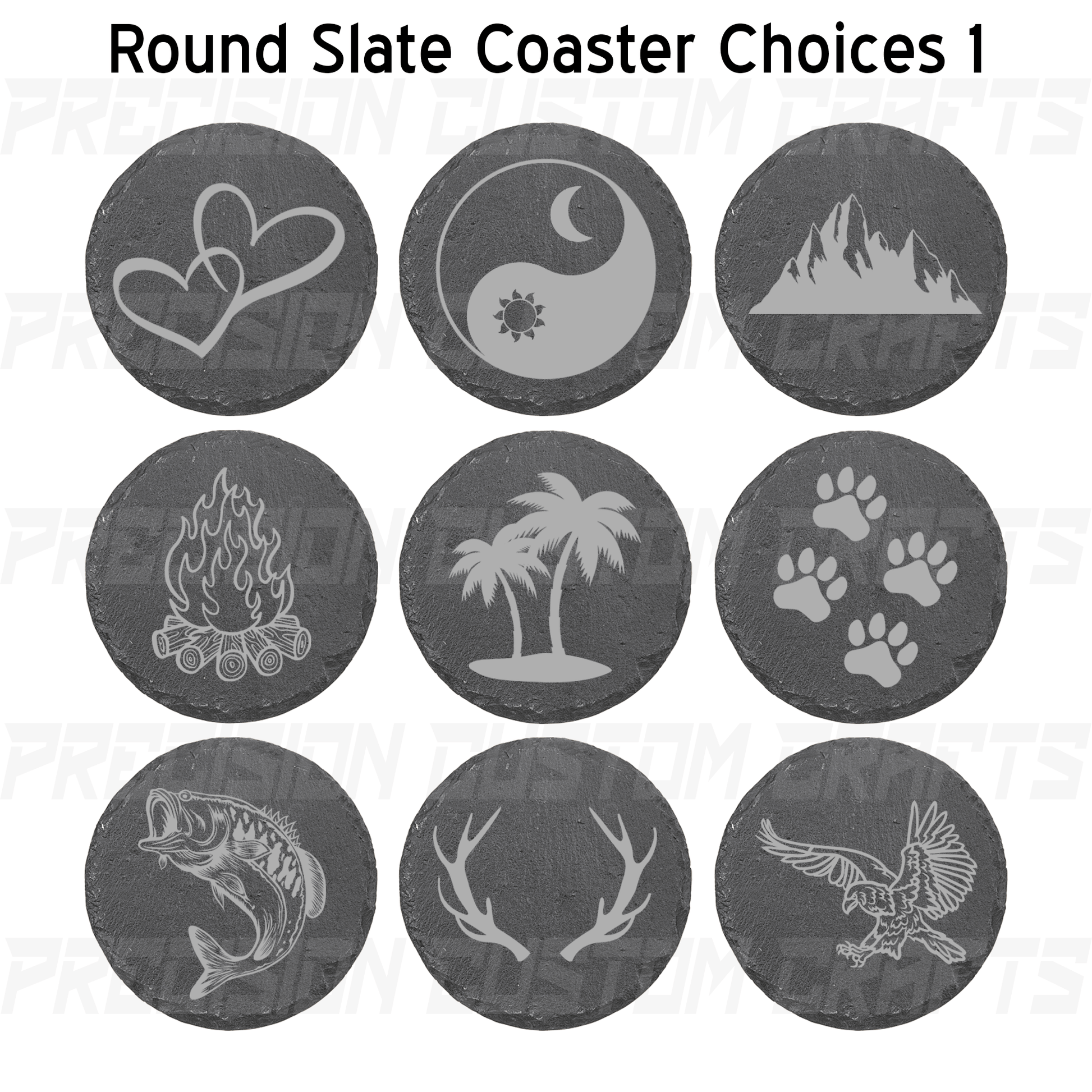 Slate Coaster Circle (4 Pack) - Precision Custom Crafts