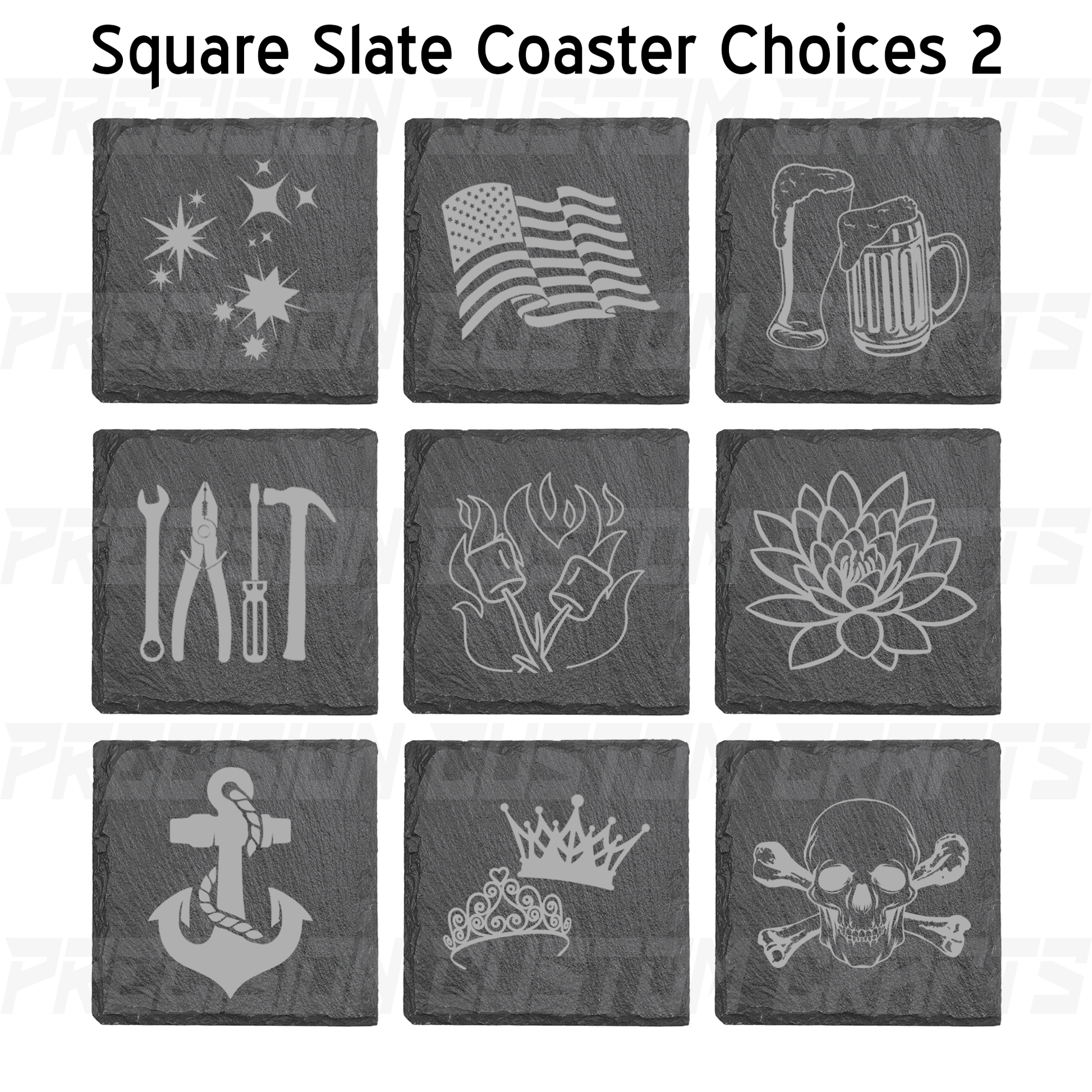 Slate Coaster Square (4 Pack) - Precision Custom Crafts