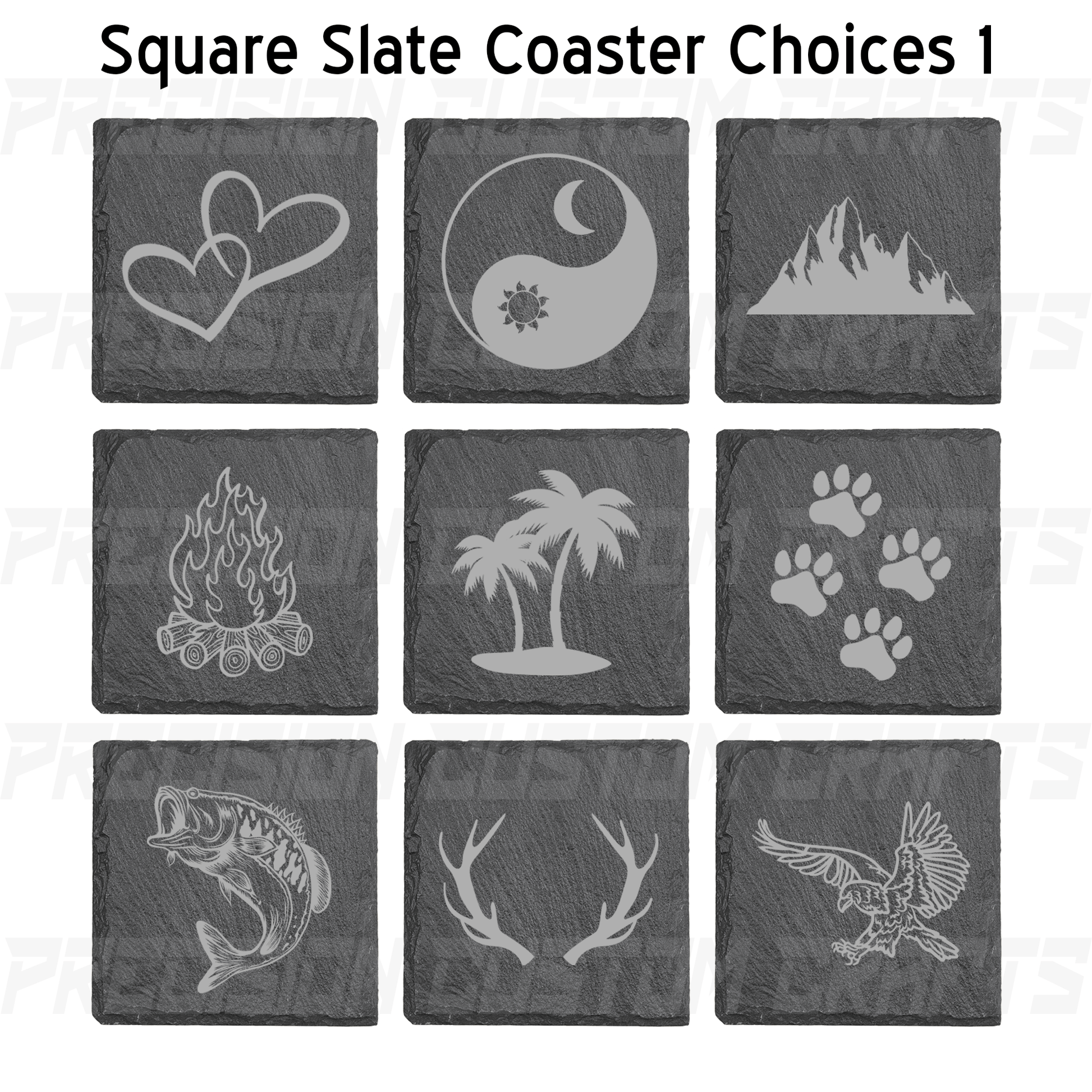 Slate Coaster Square (4 Pack) - Precision Custom Crafts