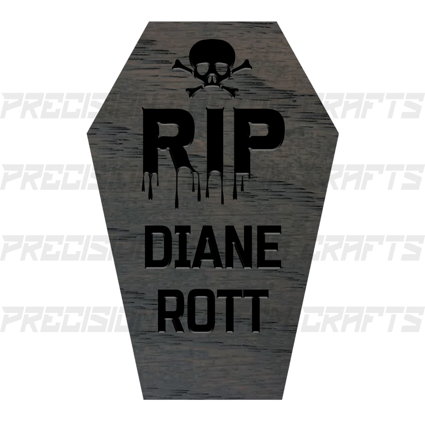 Tombstone RIP w/ Name Carved Wood Sign - Precision Custom Crafts