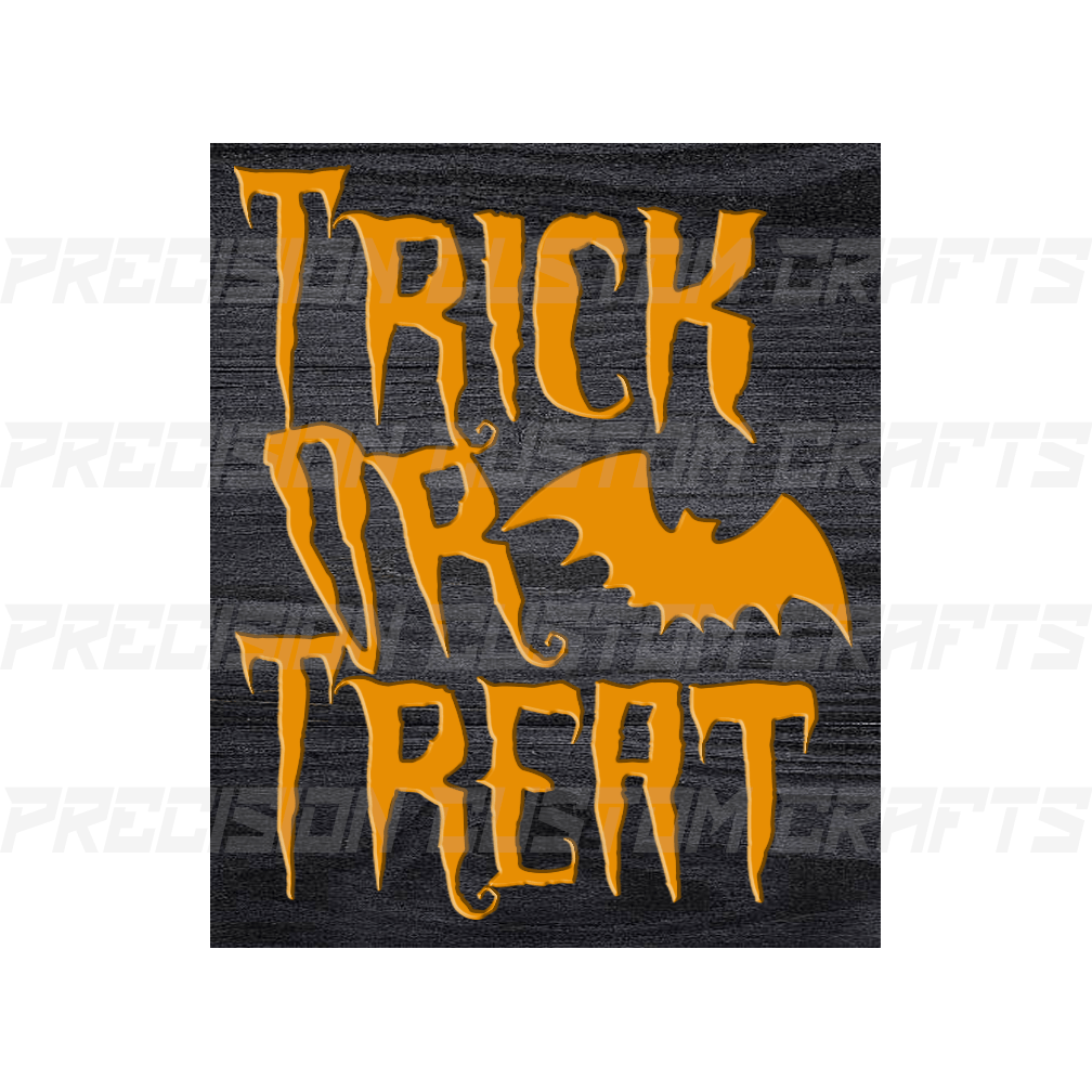 Trick Or Treat Carved Wood Sign - Precision Custom Crafts