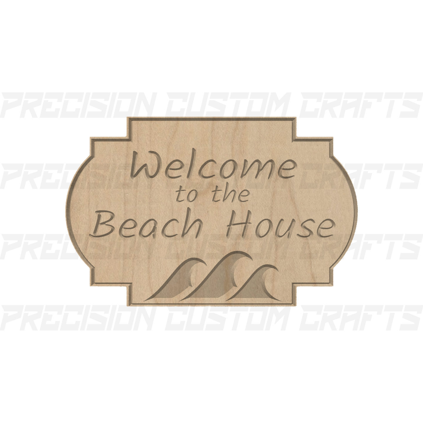 Welcome to the Beach House Carved Wood Sign - Precision Custom Crafts